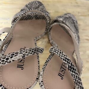 Zebra print strapped heels